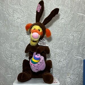 Disney Tigger Easter Bunny 100 % Chocolate Plush Toy Stuffed Winnie The Pooh
